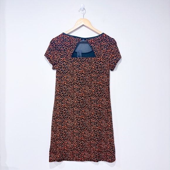 SAN FRANCISCO Black orange abstract print short sleeve dress | X-Small * - Picture 2 of 6